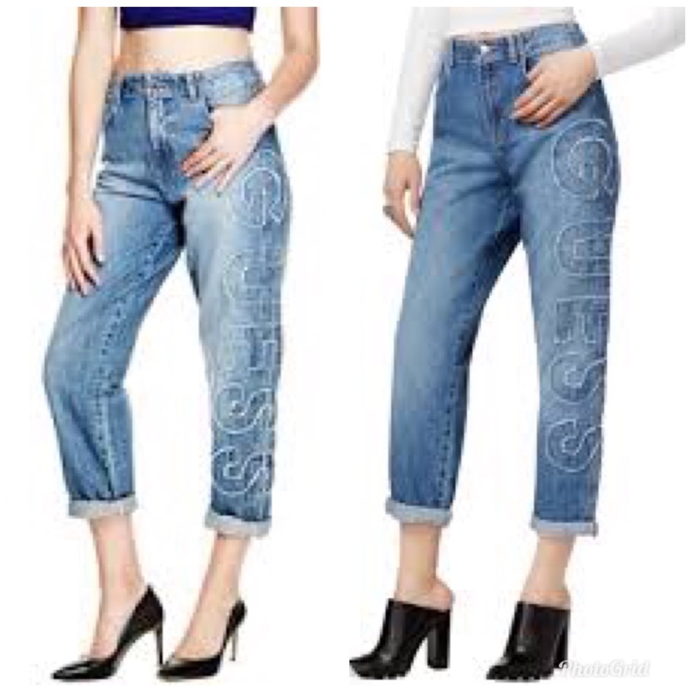 Guess Vintage High Rise Straight Denim Blue Jeans - Picture 1 of 8